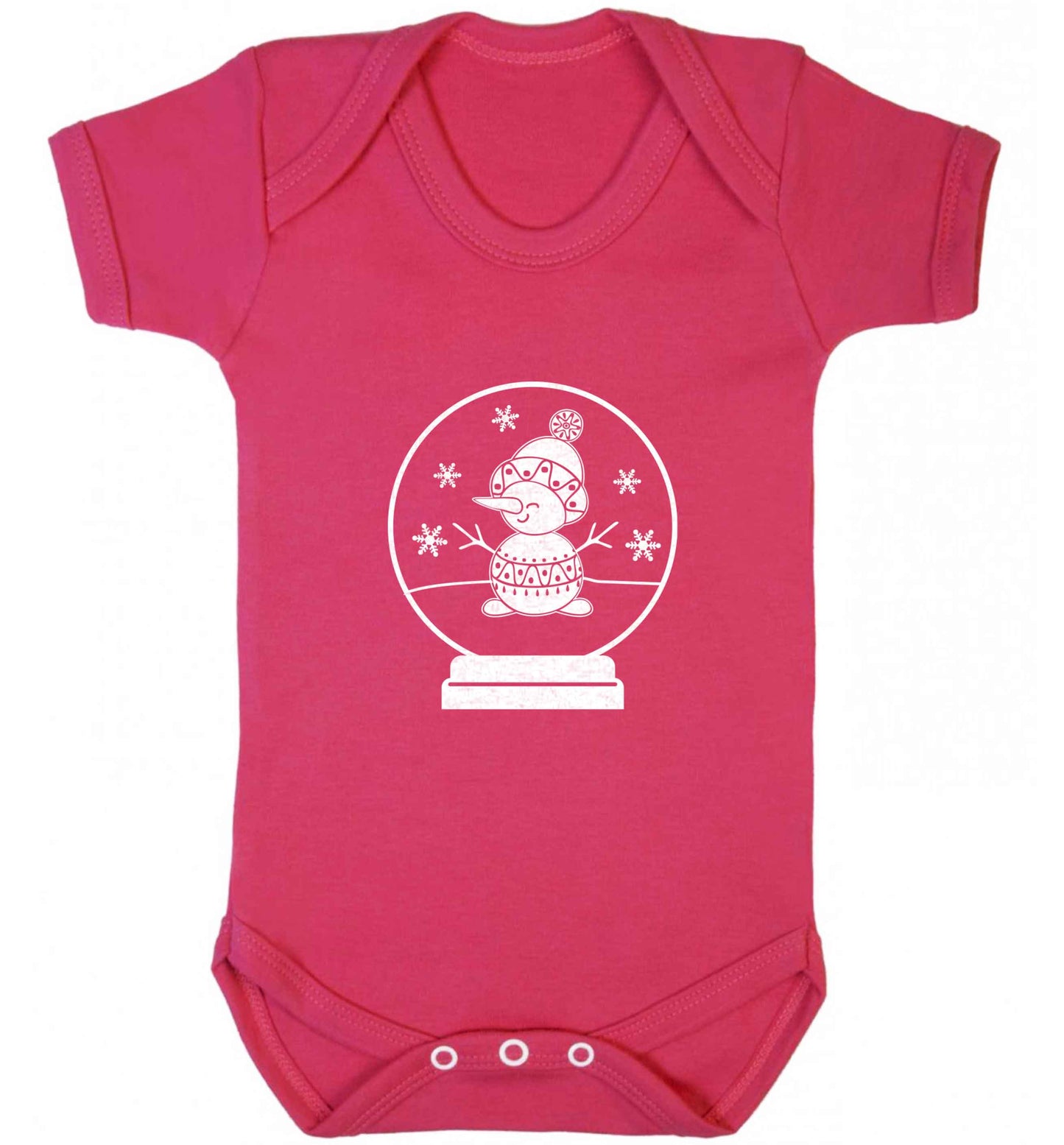 Snowman Snowglobe baby vest dark pink 18-24 months