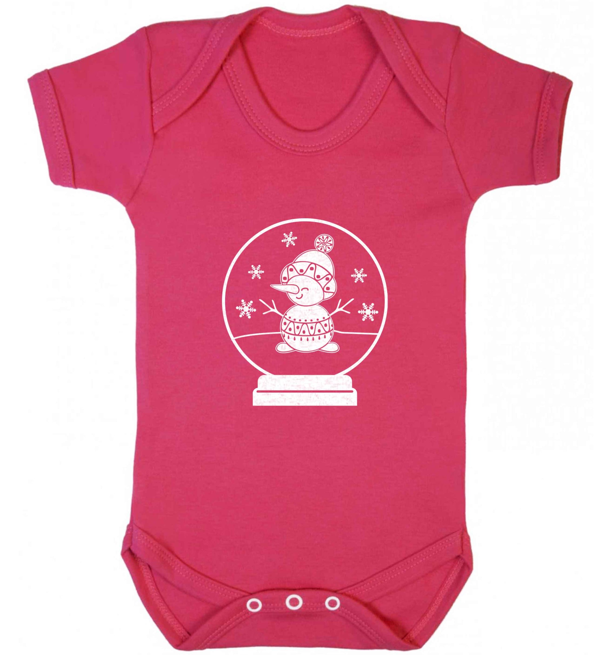 Snowman Snowglobe baby vest dark pink 18-24 months