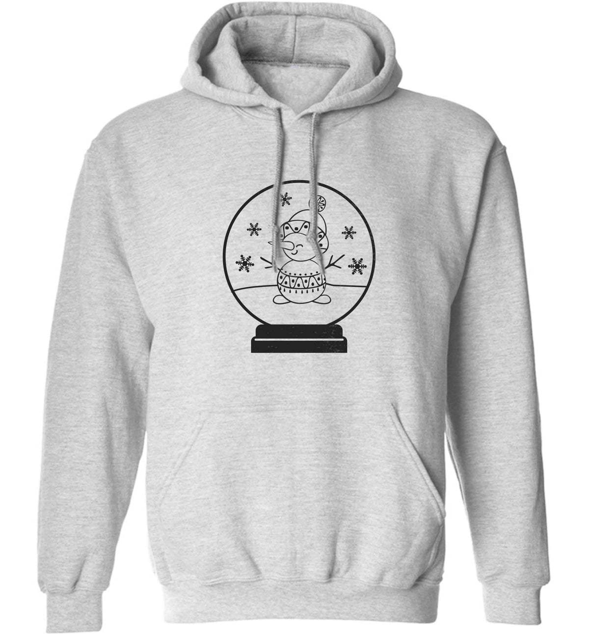 Snowman Snowglobe adults unisex grey hoodie 2XL