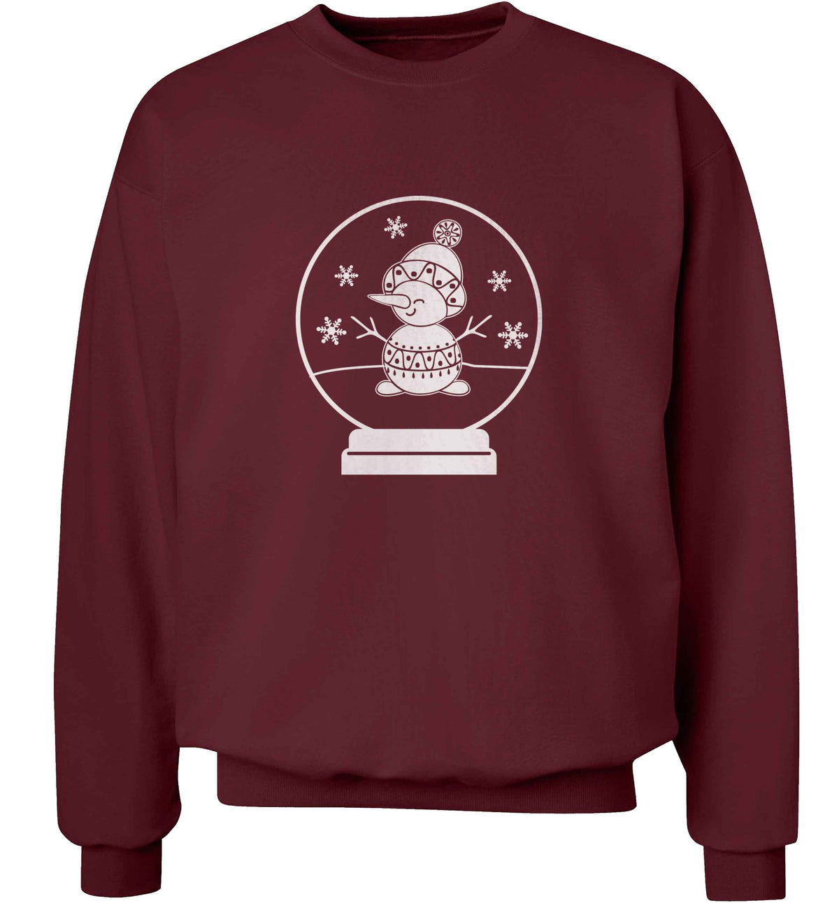 Snowman Snowglobe adult's unisex maroon sweater 2XL
