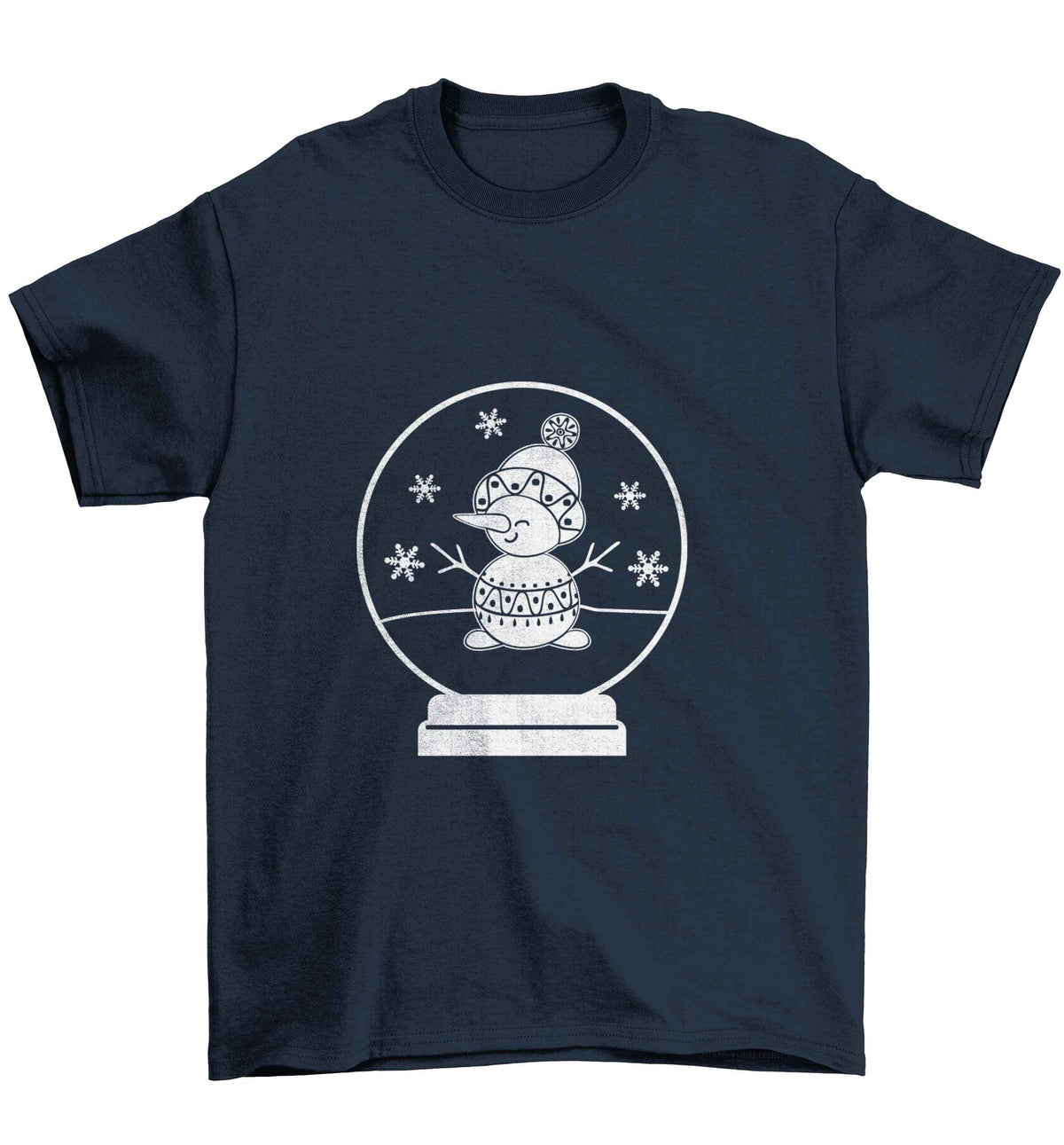 Snowman Snowglobe Children's navy Tshirt 12-13 Years