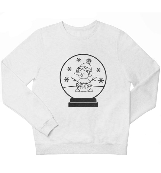 Snowman Snowglobe children's white sweater 12-13 Years