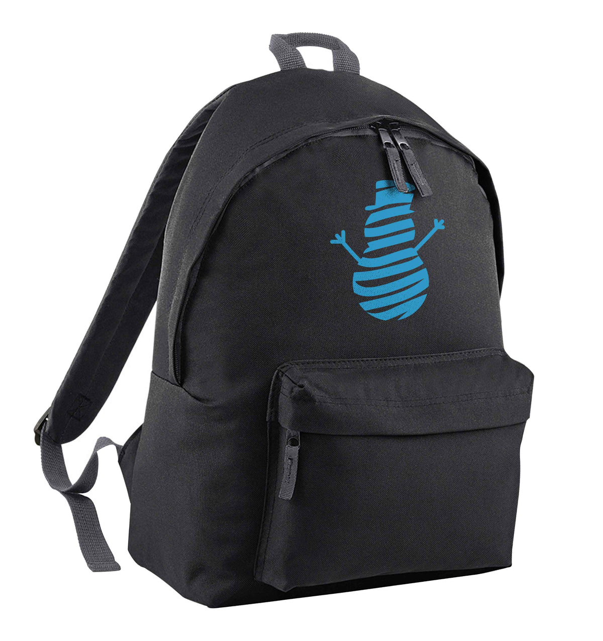 Snowman Snowglobe black adults backpack