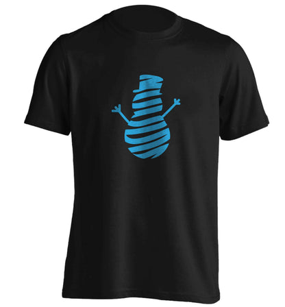 Snowman Snowglobe adults unisex black Tshirt 2XL