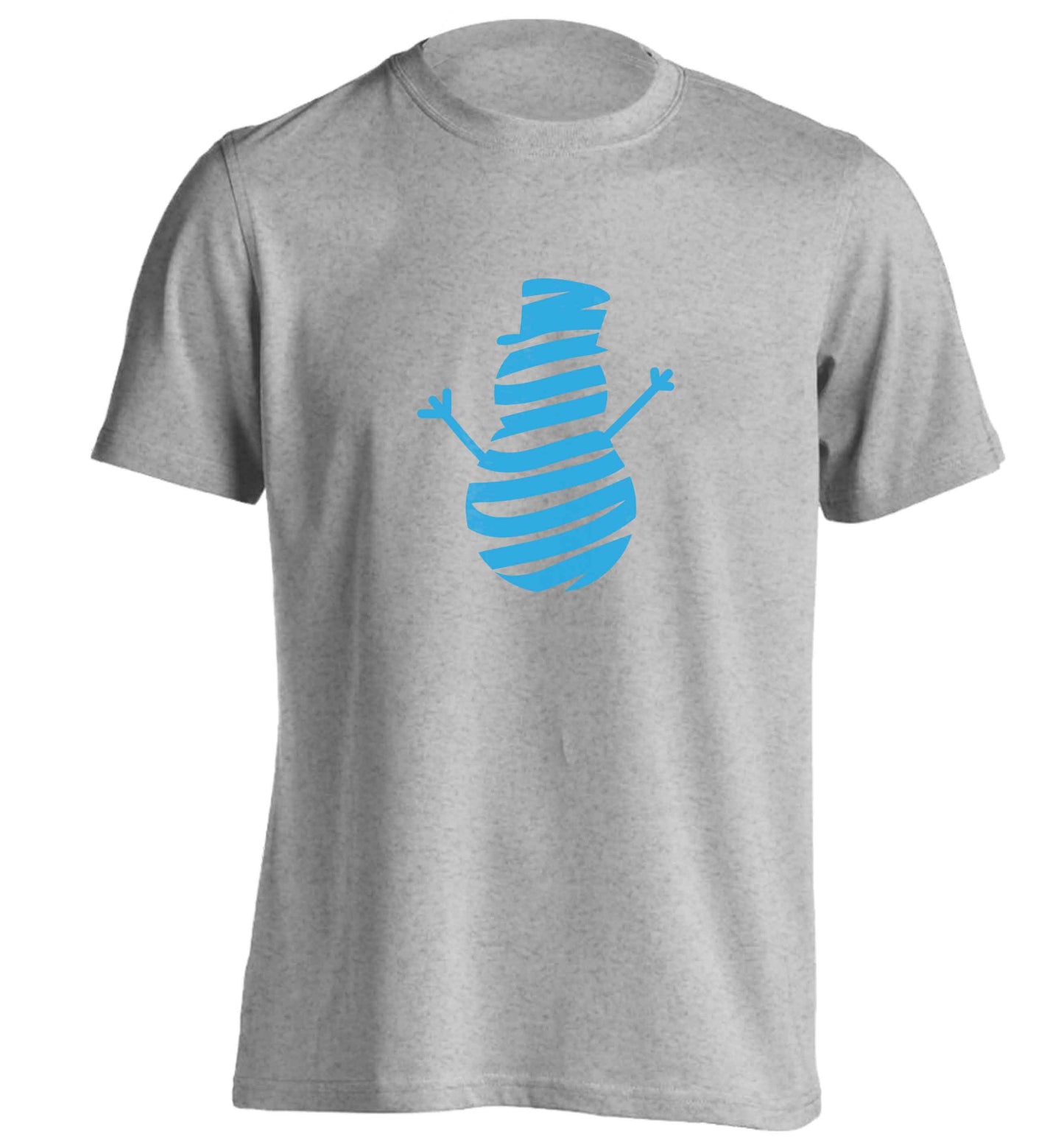 Snowman Snowglobe adults unisex grey Tshirt 2XL