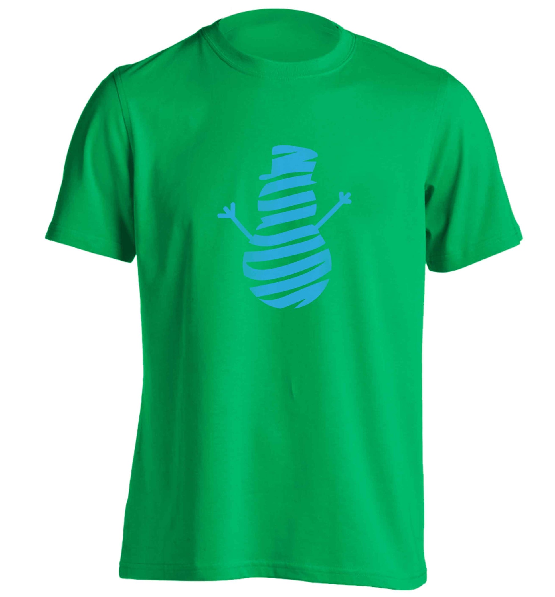 Snowman Snowglobe adults unisex green Tshirt 2XL