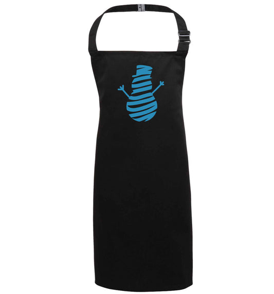 Snowman Snowglobe black apron 7-10 years