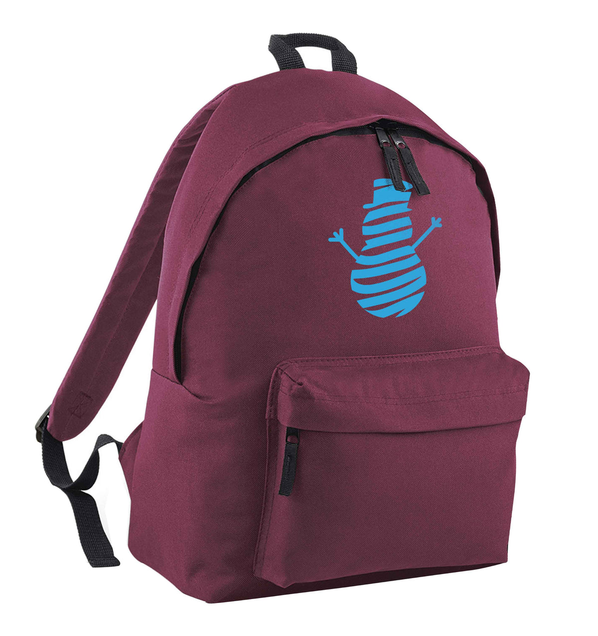 Snowman Snowglobe maroon children's backpack