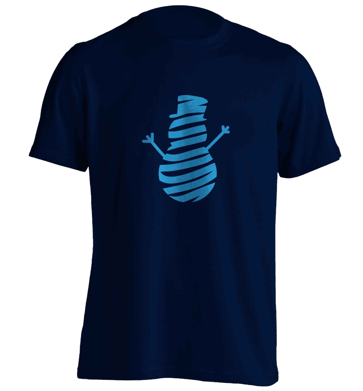Snowman Snowglobe adults unisex navy Tshirt 2XL