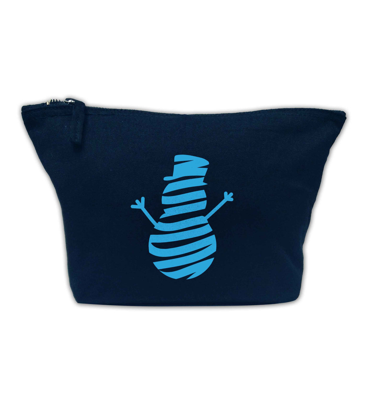 Snowman Snowglobe navy makeup bag