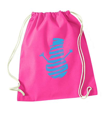 Snowman Snowglobe pink drawstring bag