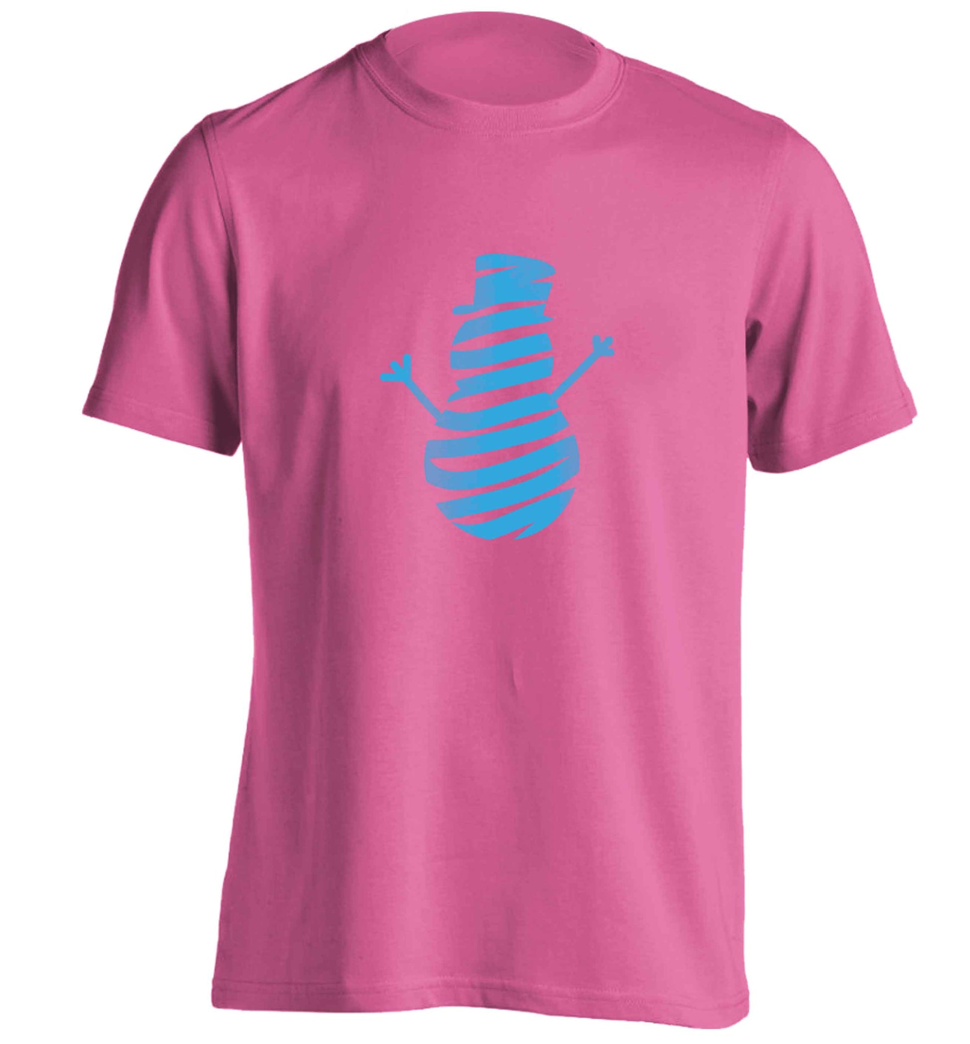 Snowman Snowglobe adults unisex pink Tshirt 2XL