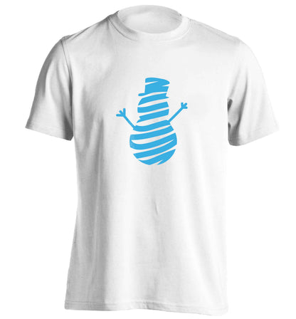 Snowman Snowglobe adults unisex white Tshirt 2XL
