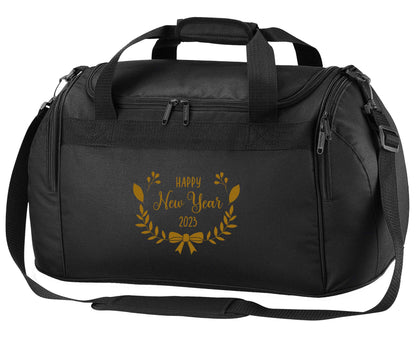 Happy New Year 2023 black holdall / duffel bag