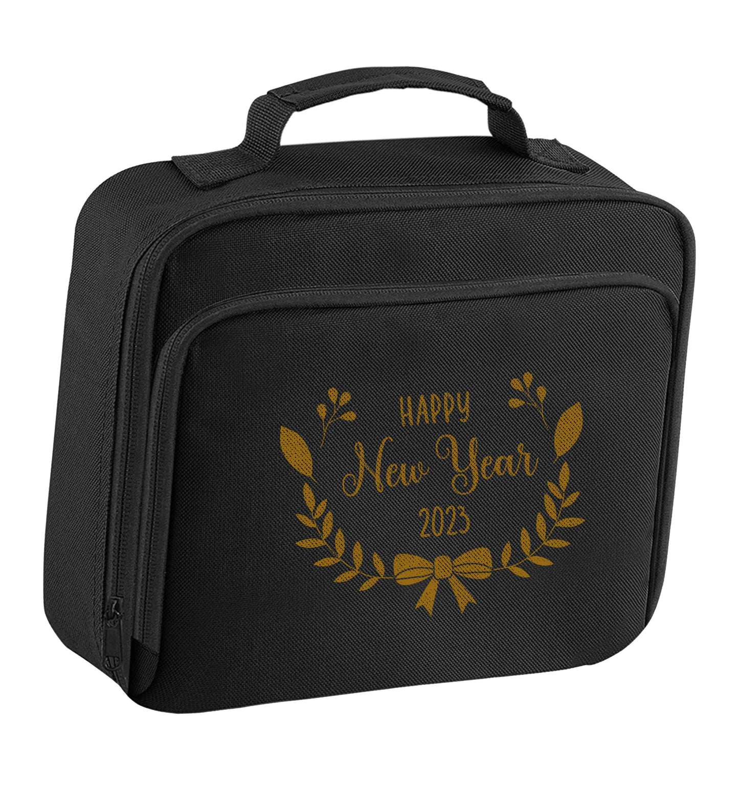 Happy New Year 2023 insulated black lunch bag cooler