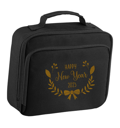 Happy New Year 2023 insulated black lunch bag cooler