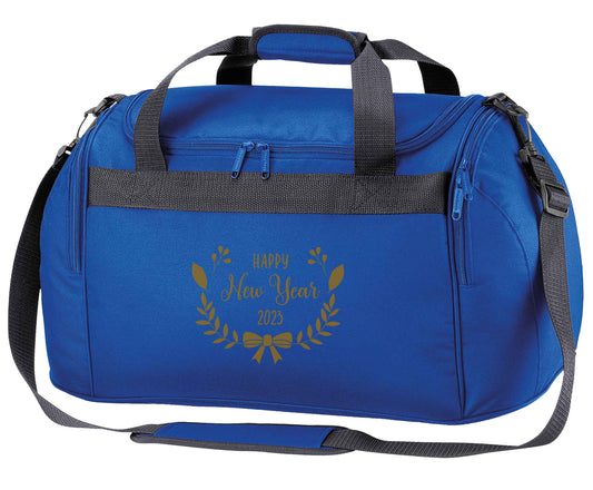 Happy New Year 2023 royal blue holdall / duffel bag