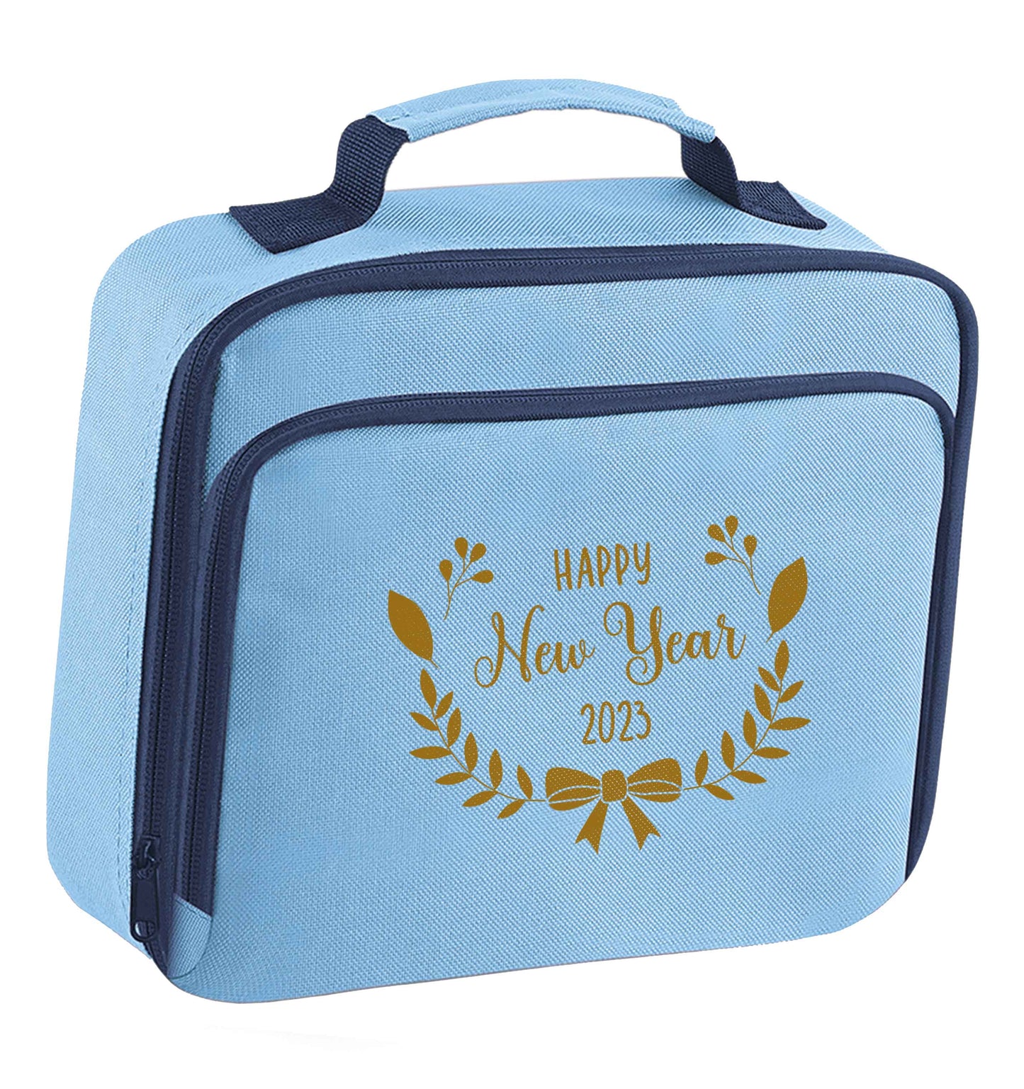 Happy New Year 2023 insulated blue lunch bag cooler