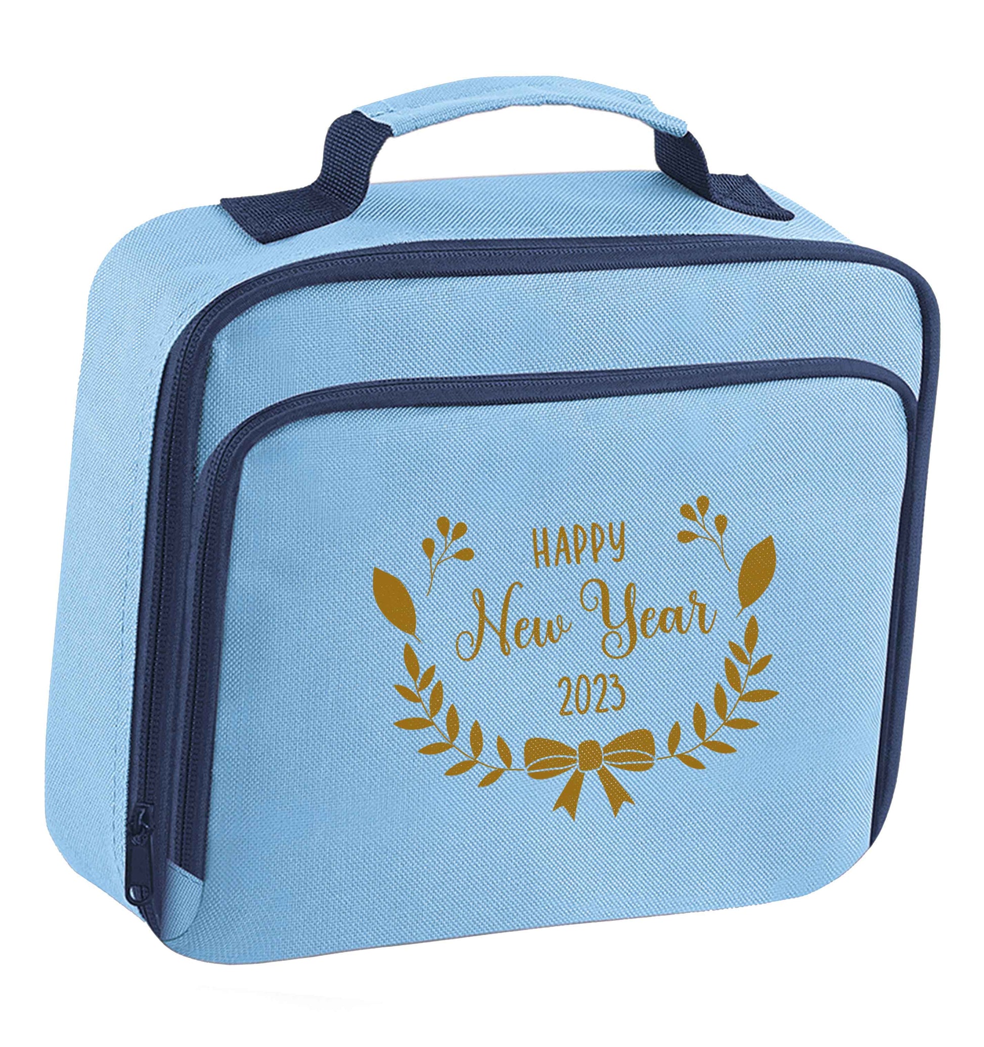 Happy New Year 2023 insulated blue lunch bag cooler