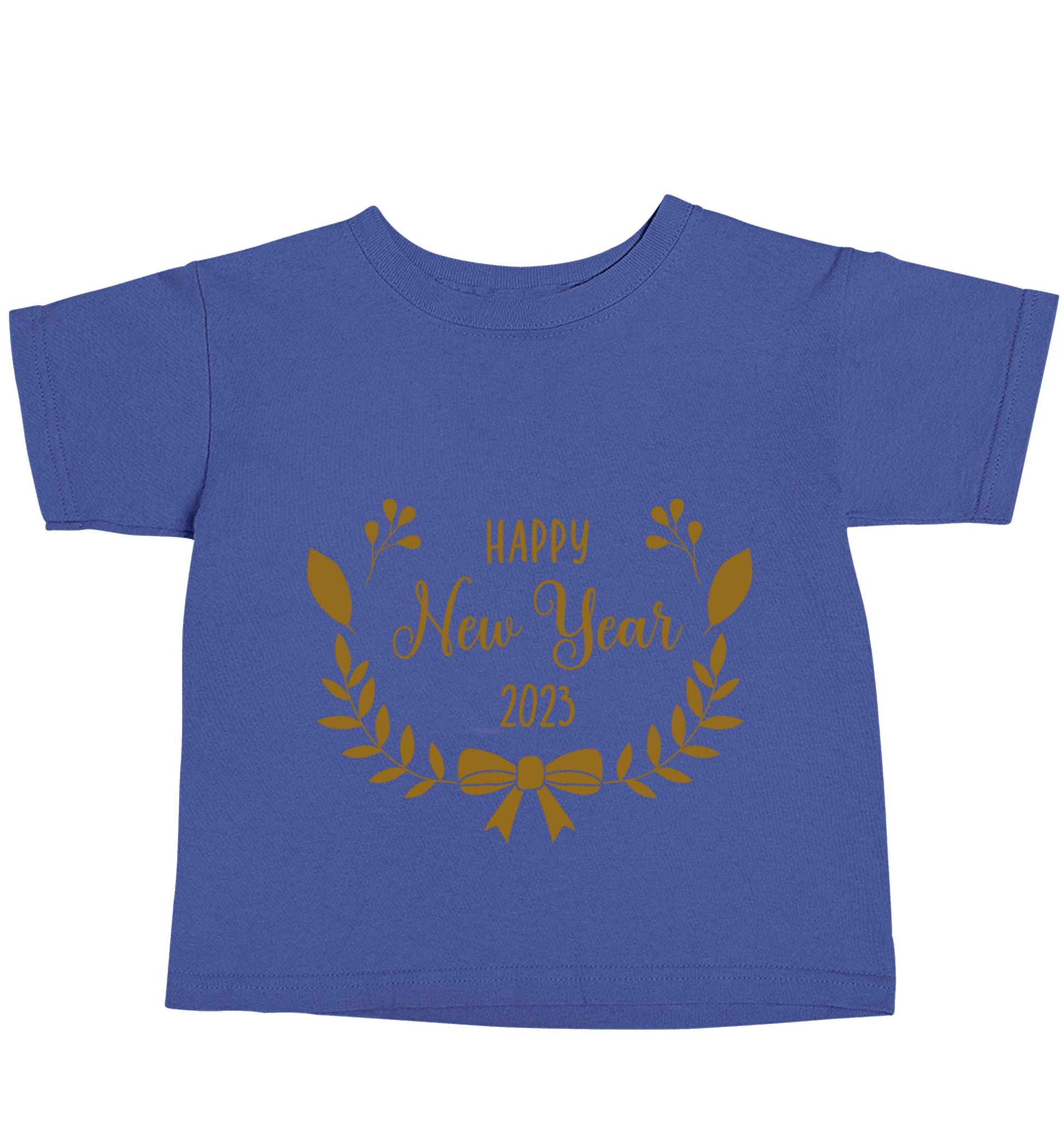 Happy New Year 2023 blue baby toddler Tshirt 2 Years