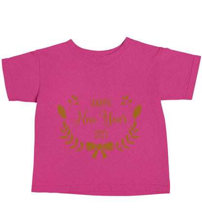 Happy New Year 2023 pink baby toddler Tshirt 2 Years