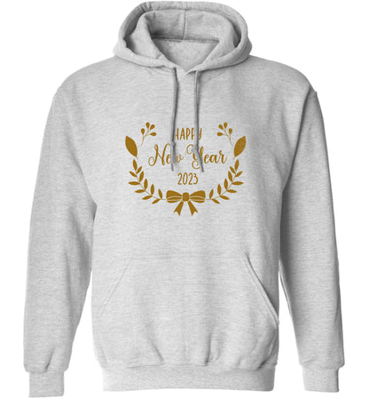Happy New Year 2023 adults unisex grey hoodie 2XL