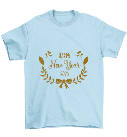 Happy New Year 2023 Children's light blue Tshirt 12-13 Years