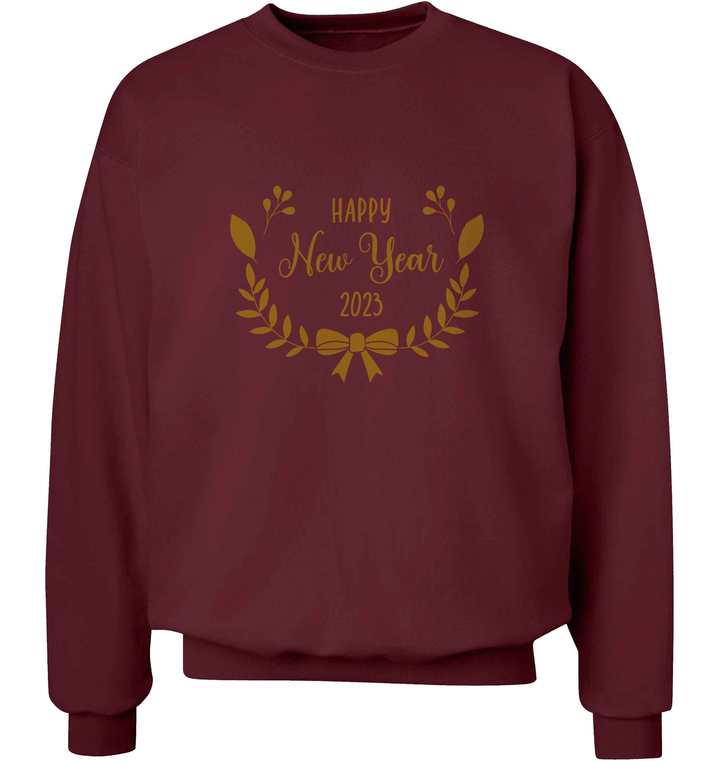 Happy New Year 2023 adult's unisex maroon sweater 2XL