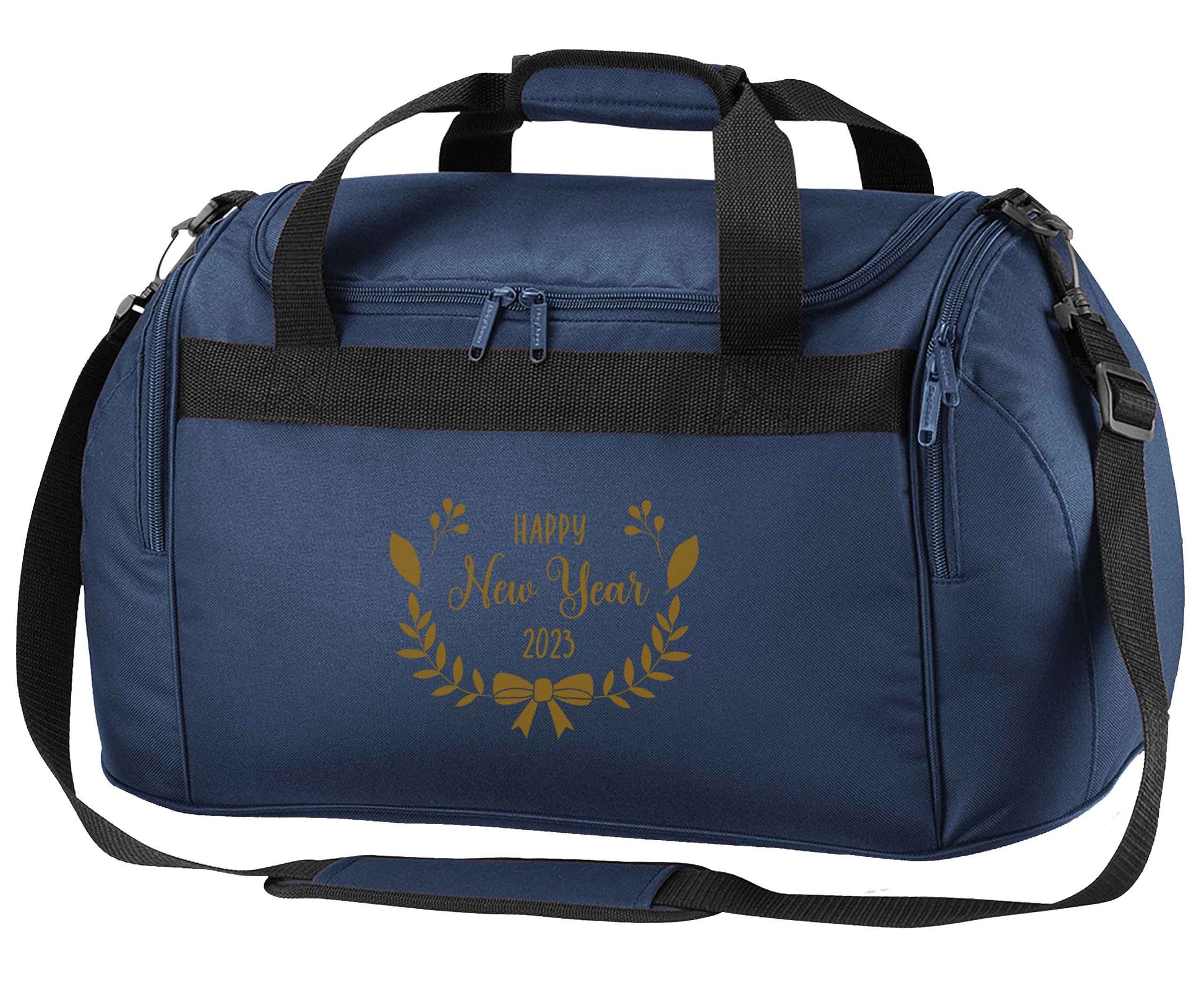 Happy New Year 2023 navy holdall / duffel bag