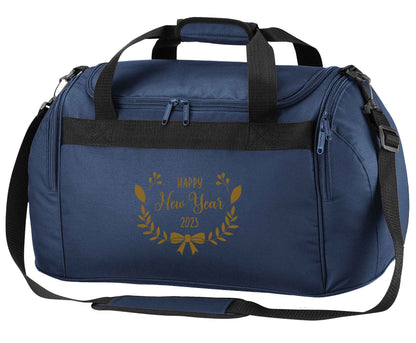 Happy New Year 2023 navy holdall / duffel bag