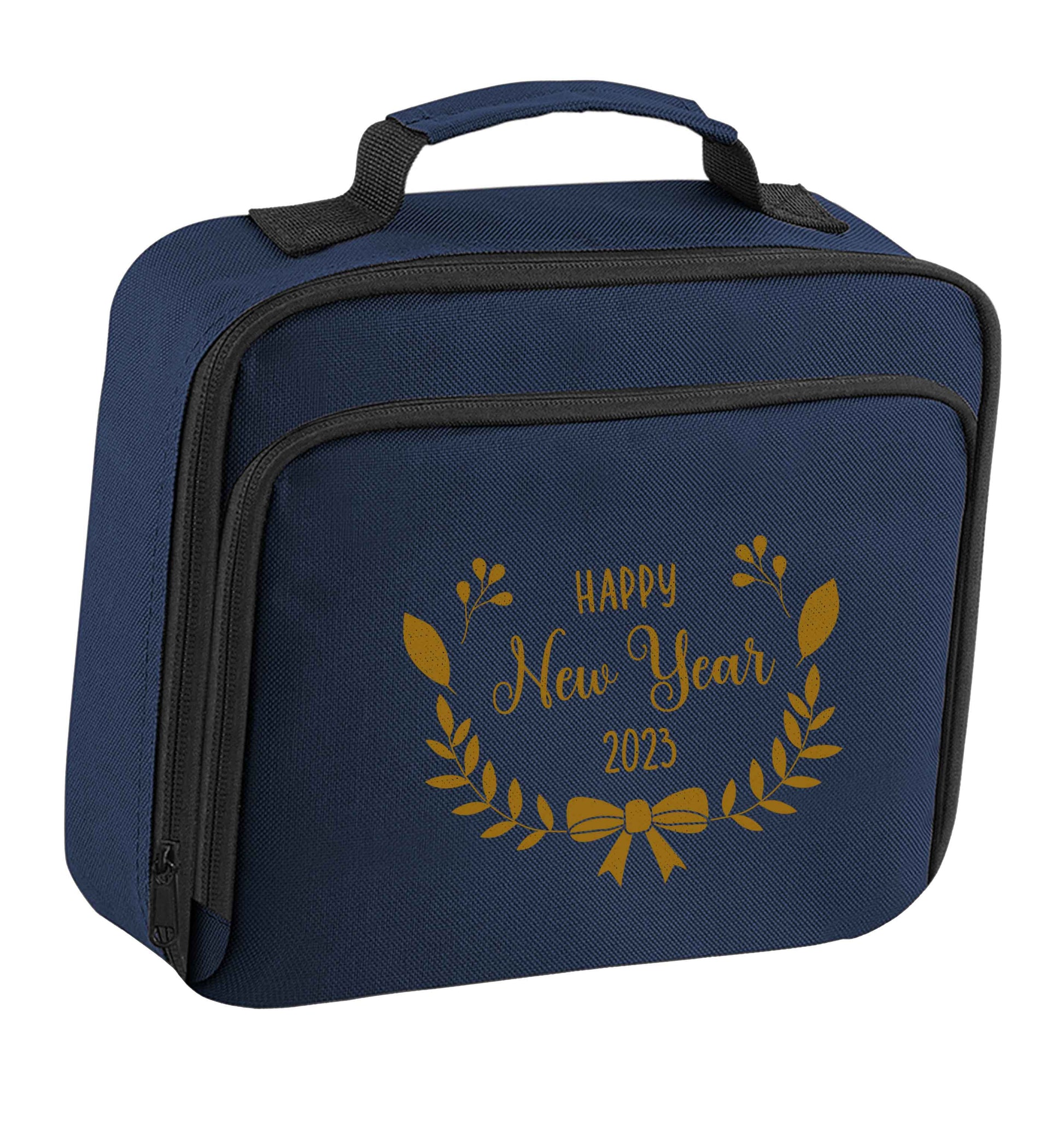 Happy New Year 2023 insulated navy lunch bag cooler