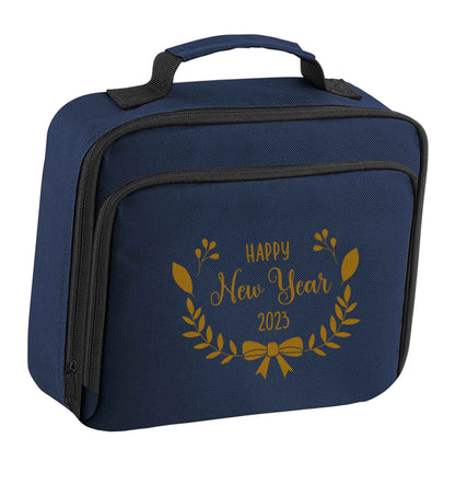 Happy New Year 2023 insulated navy lunch bag cooler