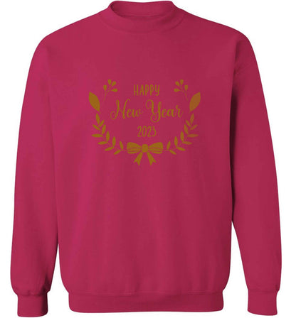 Happy New Year 2023 adult's unisex pink sweater 2XL