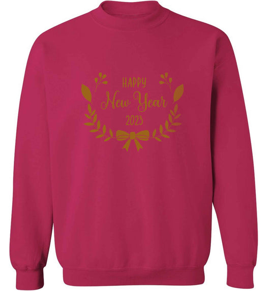 Happy New Year 2023 adult's unisex pink sweater 2XL