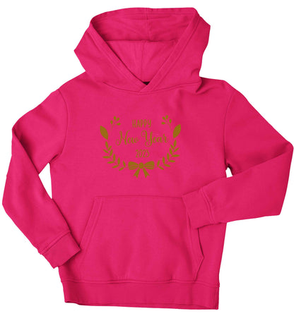 Happy New Year 2023 children's pink hoodie 12-13 Years