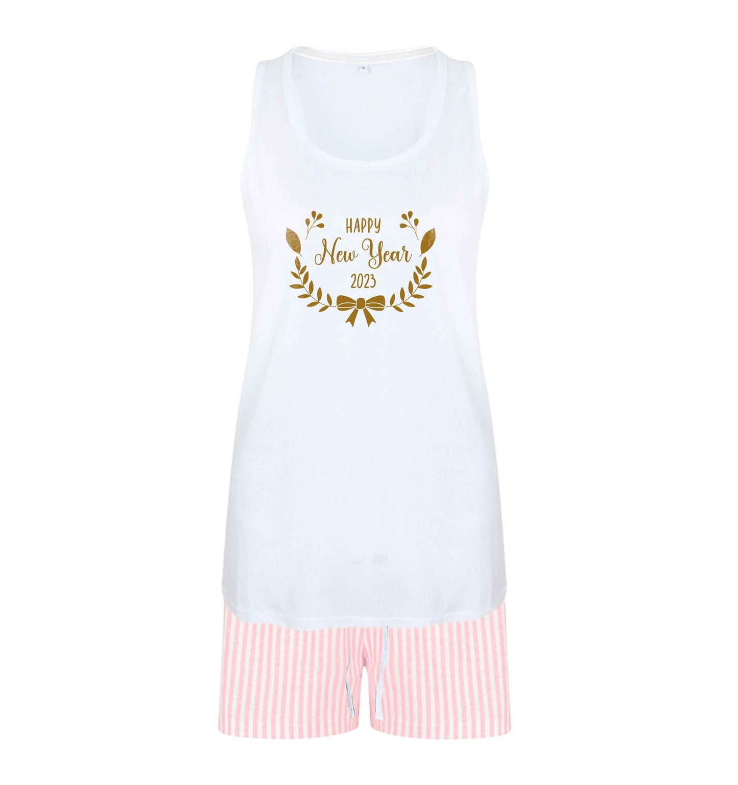 Happy New Year 2023 size XL women's pyjama shorts set in pink 