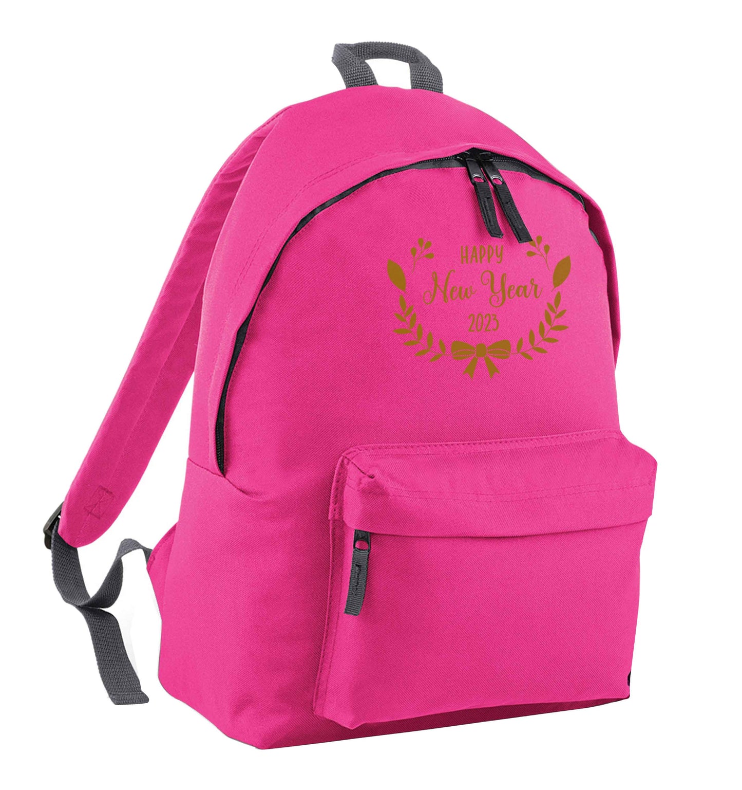 Happy New Year 2023 pink adults backpack