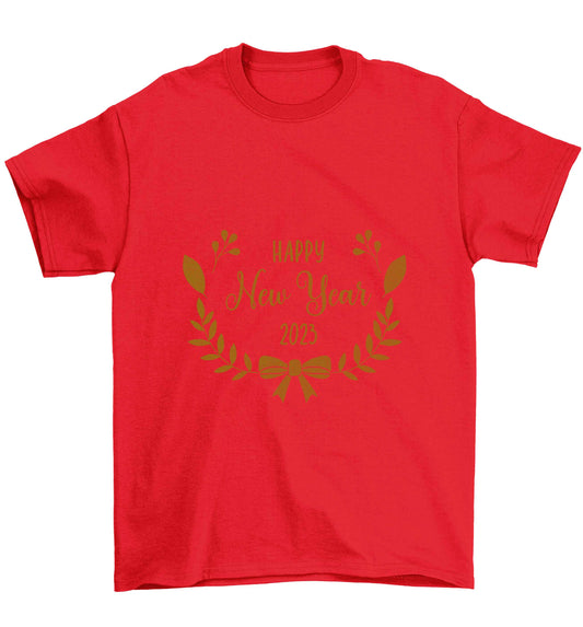 Happy New Year 2023 Children's red Tshirt 12-13 Years