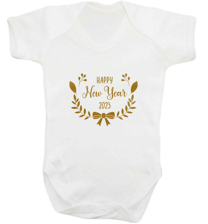 Happy New Year 2023 baby vest white 18-24 months