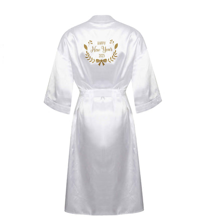 Happy New Year 2023 XL/XXL white ladies dressing gown size 16/18