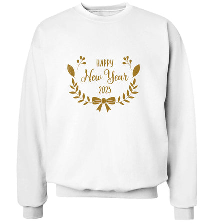 Happy New Year 2023 adult's unisex white sweater 2XL