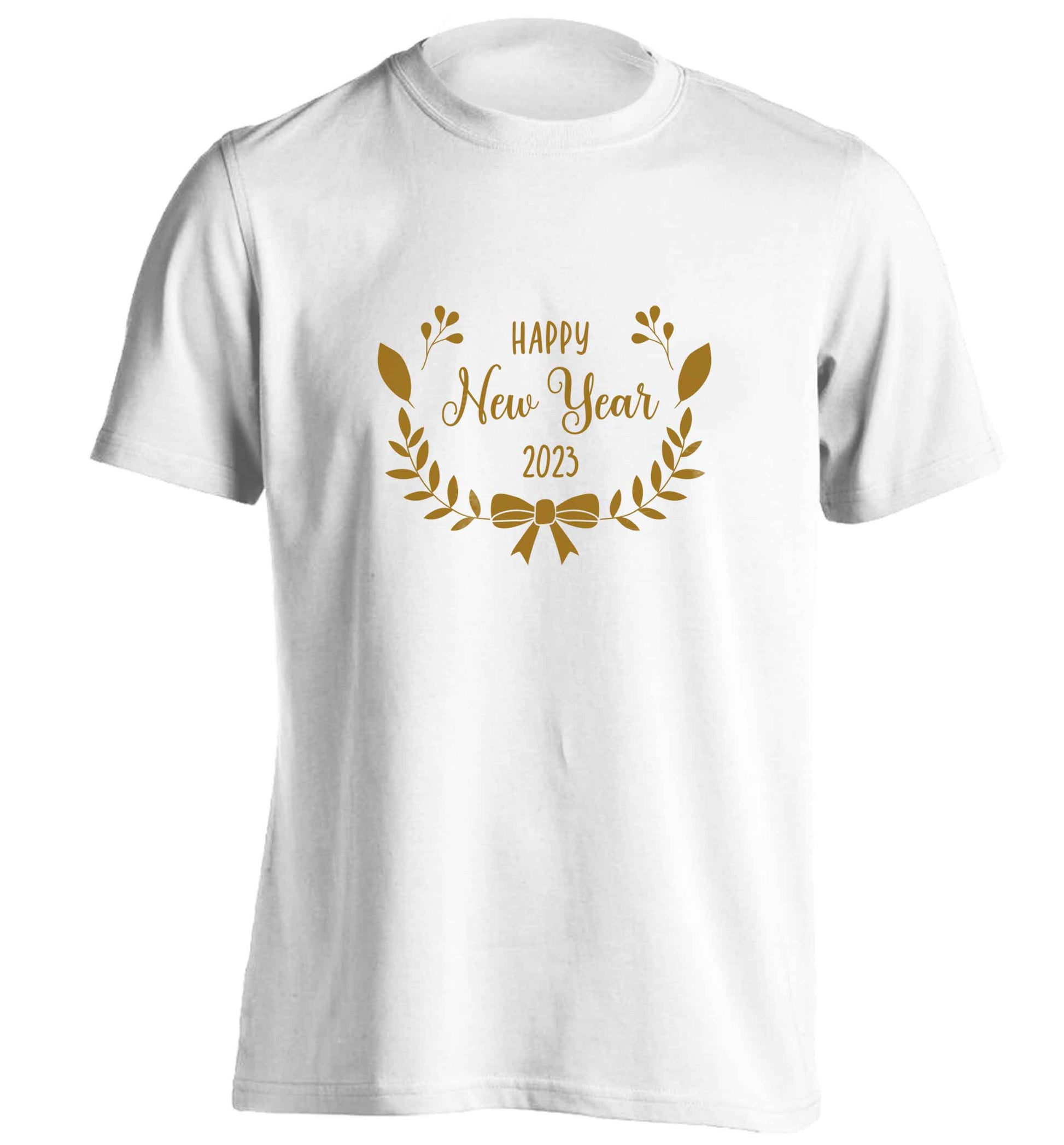 Happy New Year 2023 adults unisex white Tshirt 2XL