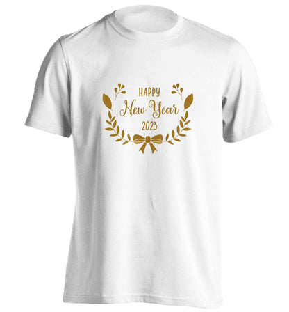 Happy New Year 2023 adults unisex white Tshirt 2XL