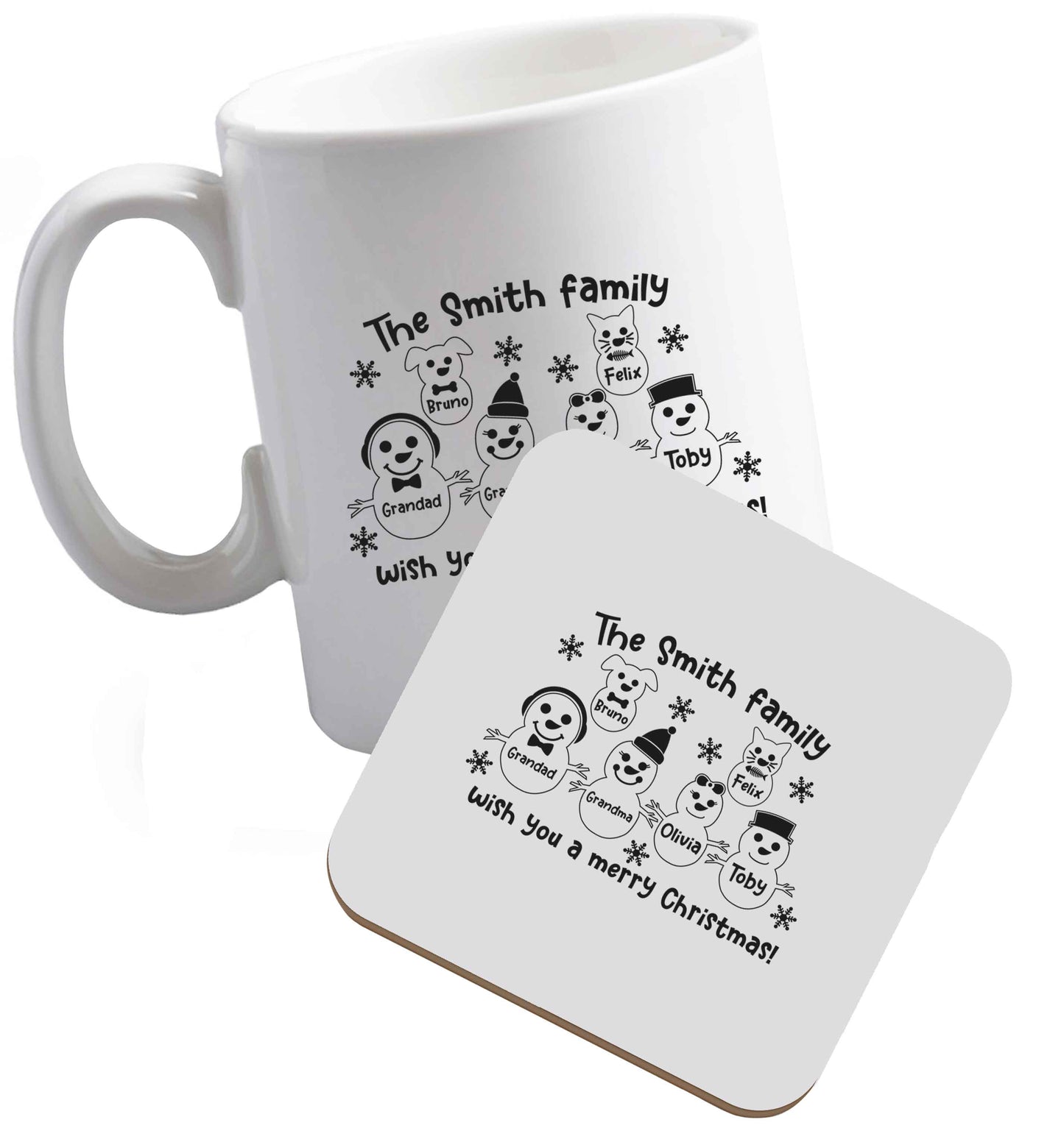 10 oz Tis The Season to Drink Whisky ceramic mug and coaster set right handed