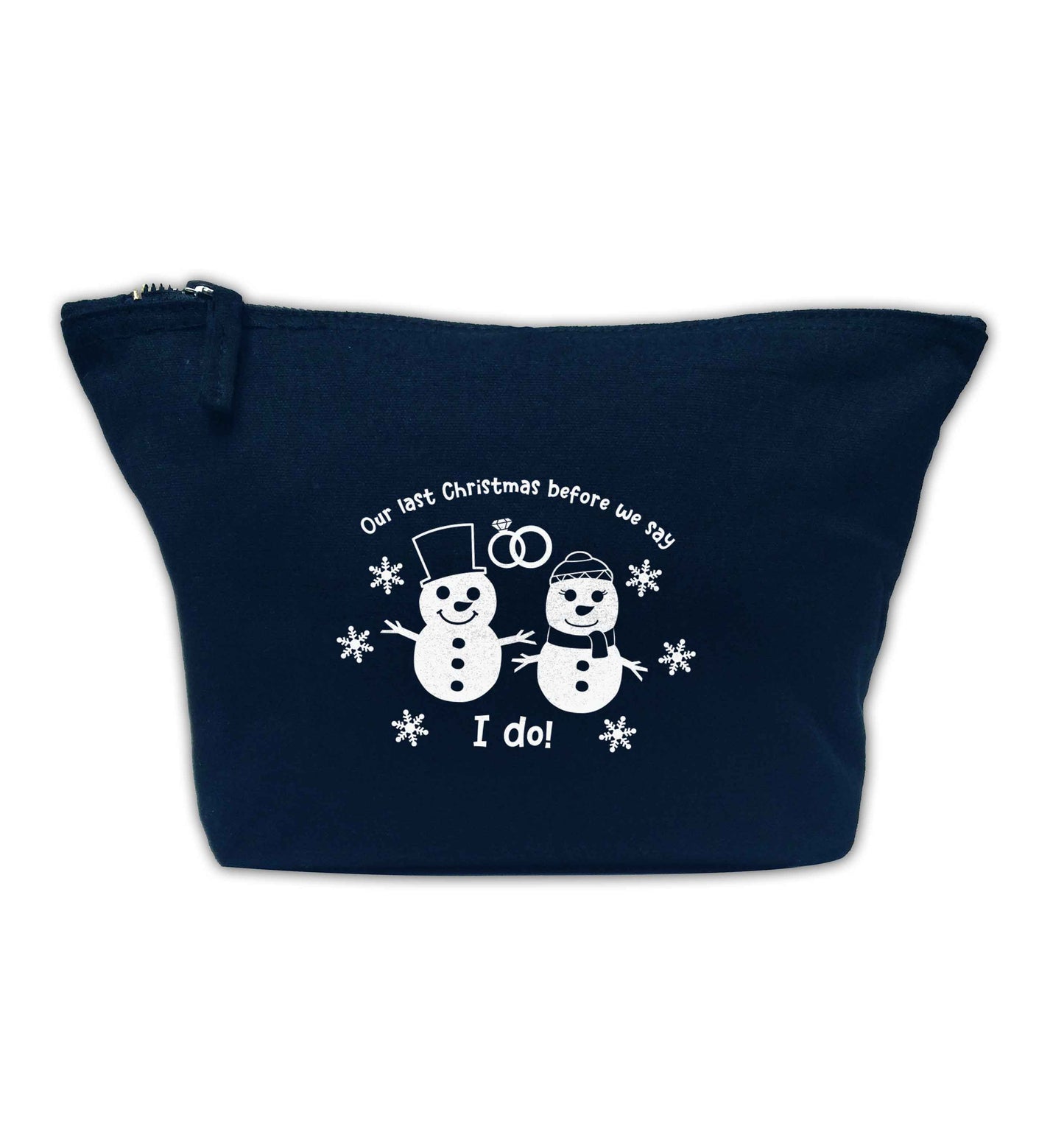 Last Christmas before we say I do navy makeup bag