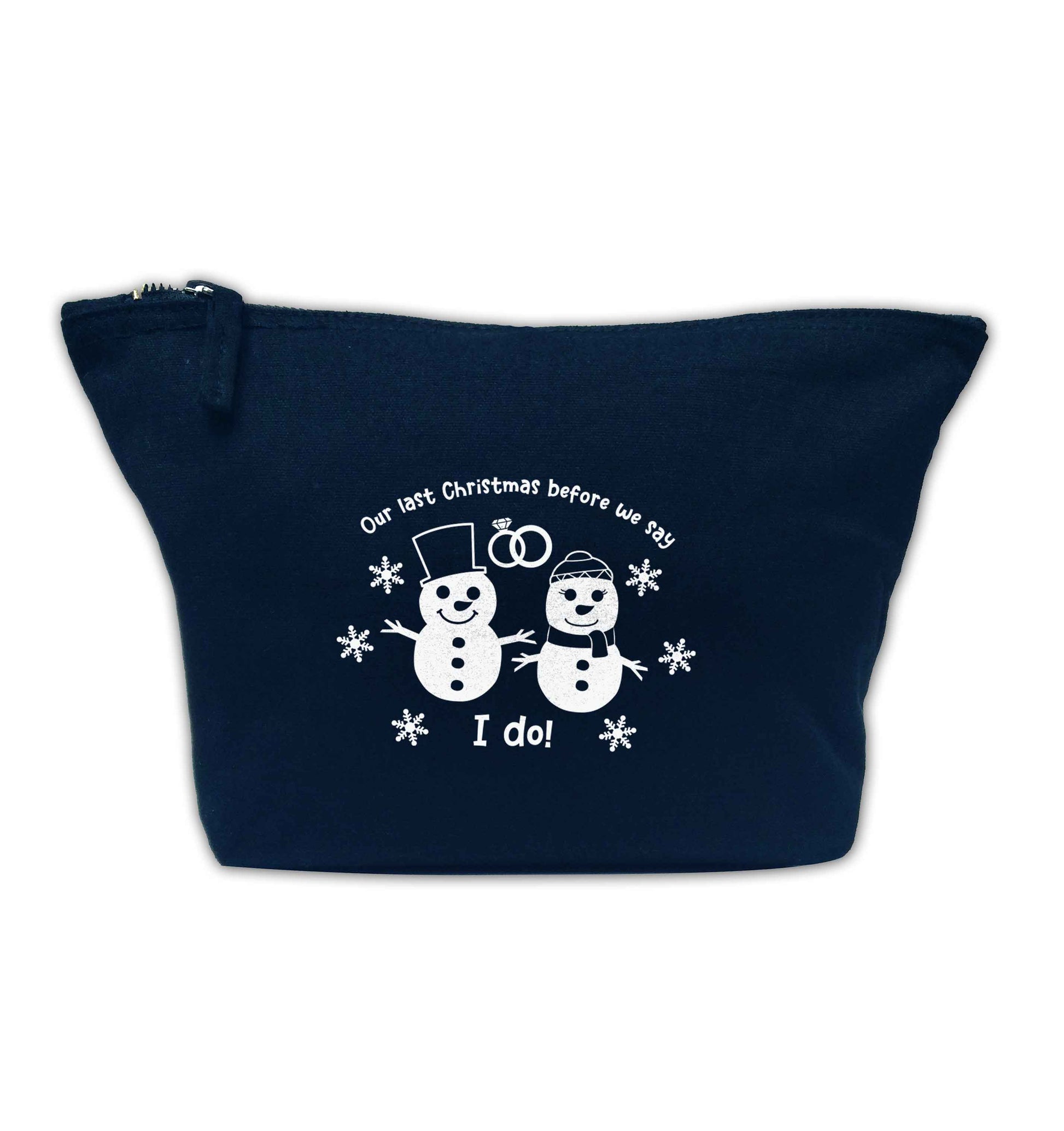 Last Christmas before we say I do navy makeup bag