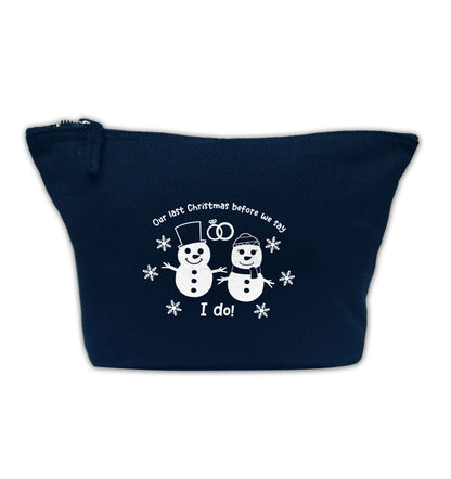 Last Christmas before we say I do navy makeup bag