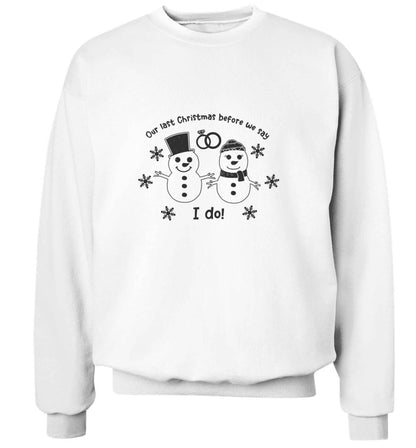 Last Christmas before we say I do adult's unisex white sweater 2XL