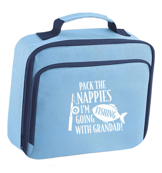 Pack the nappies I'm going fishing with Grandad insulated blue lunch bag cooler