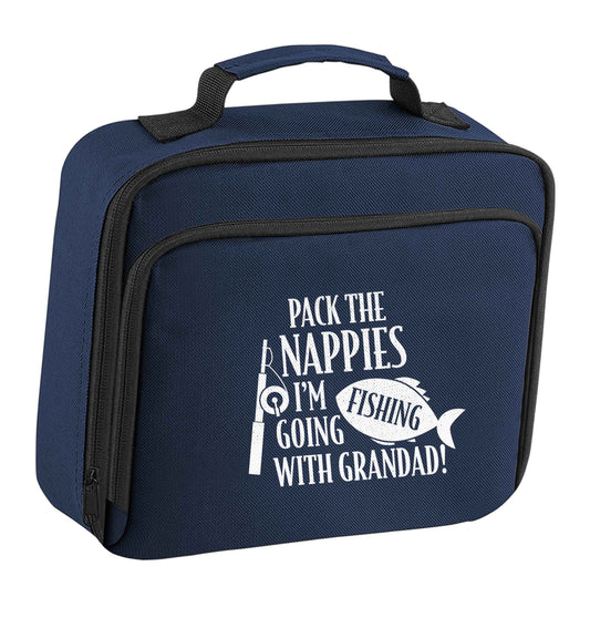 Pack the nappies I'm going fishing with Grandad insulated navy lunch bag cooler